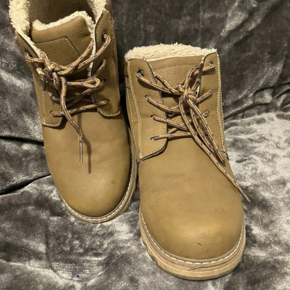 Cozy Tan Kids Boots with Laces